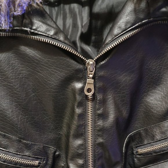 New look vintage sleeveless jacket w/ fake fur.. large - Picture 2 of 5